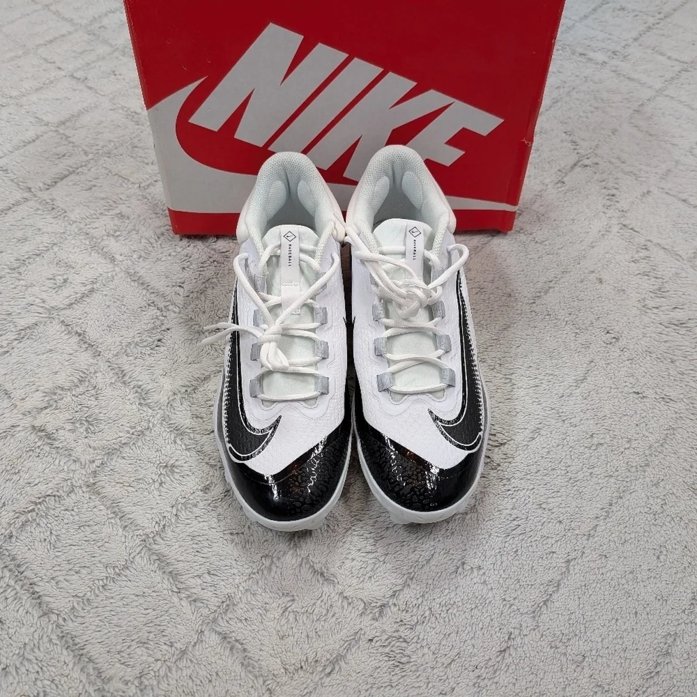 Nike Alpha Huarache Elite 4 Low MCS Baseball Cleats 11.5 White Black FD6255-101